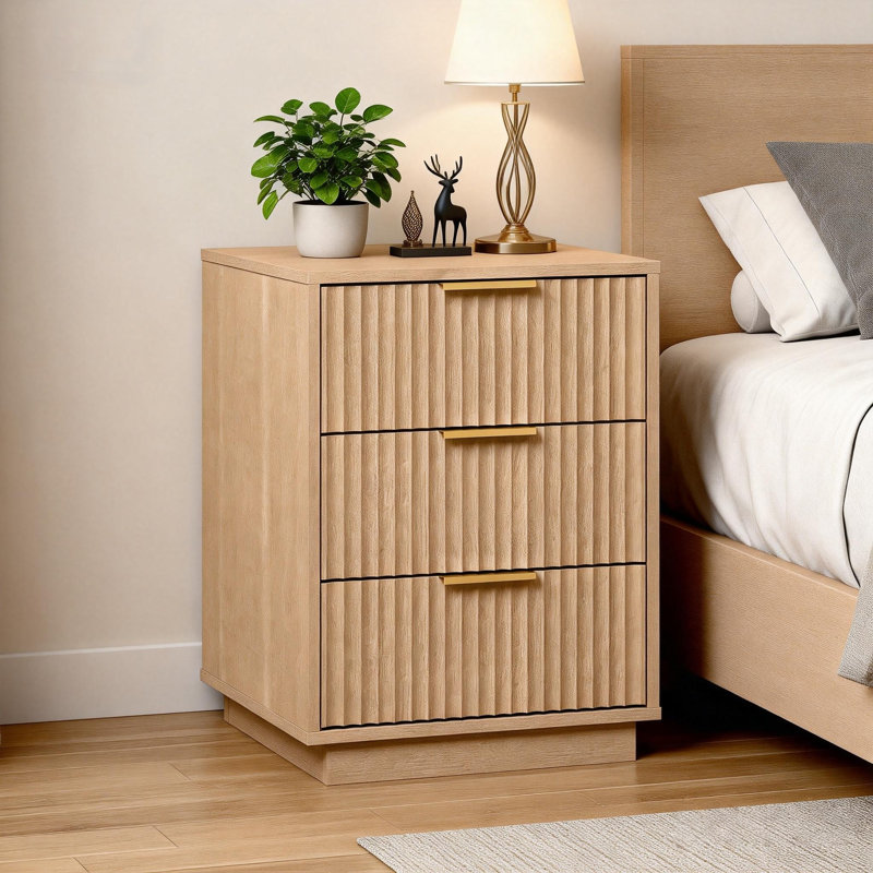 23.6“ 3-Drawer Nightstand, Brown