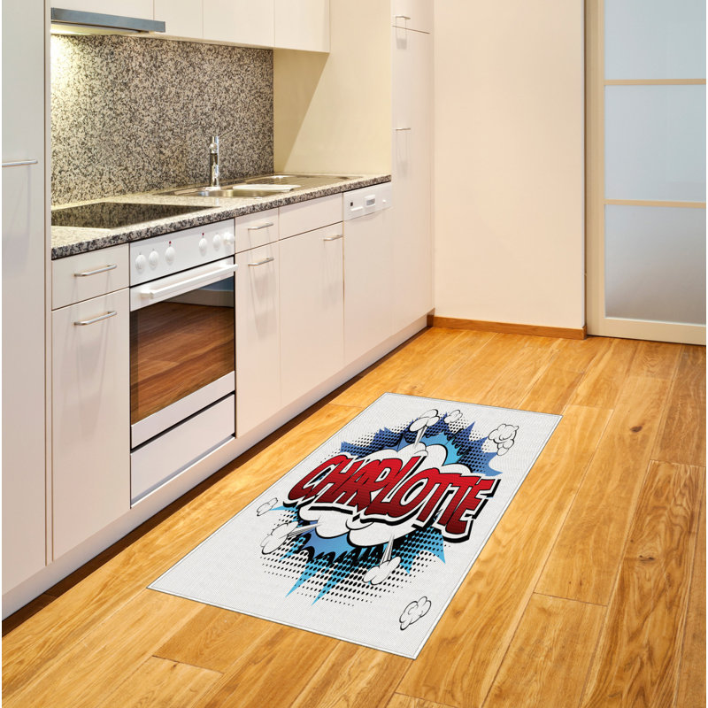 Tapis décoratif en fibre de polyester à haute densité Charlotte, Rectangle 2 pi 7 po x 5 pi
