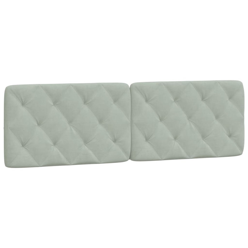 vidaXL Headboard Cushion Piran Light Grey 152 cm Velvet, Light Gray, Queen