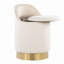 Tabouret de coiffeuse 18 po avec pivot en métal chromé et velours argenté-714040727-714040725