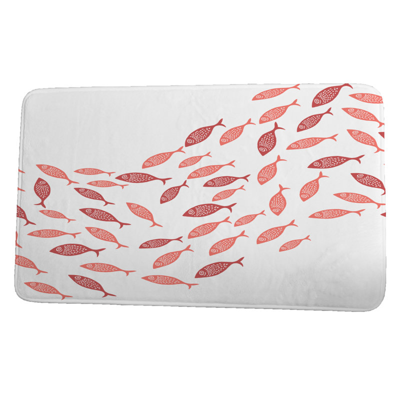 Dolan Non-Slip Bath Mat, 34" W x 21" L, Orange