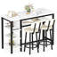 Modern 3-Piece Bar Table Set with PU Cushion Stools & 3-Tier Storage-1651480216