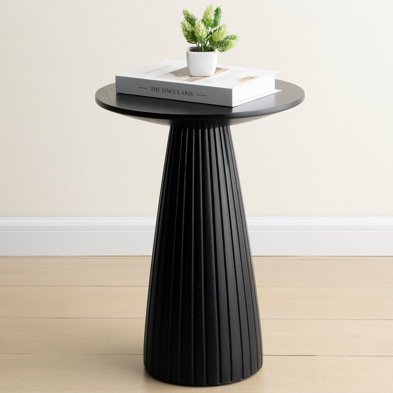 Albertice 19.9" Tall Wood Round End Table