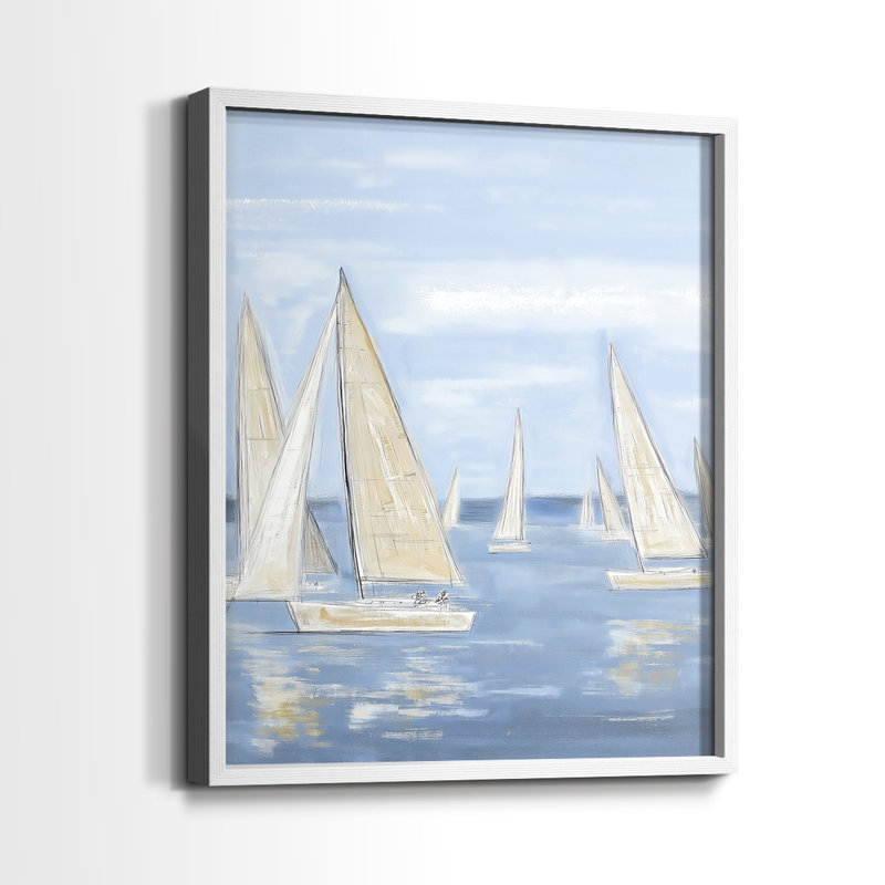 Série Sea and Shore II - Ensemble de 3 estampes numériques - Prêt à accrocher, Blanc, H 28 po x l 22 po