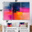 Fuchsia lever de soleil - ensemble d'art abstrait mural-470736792-470736796