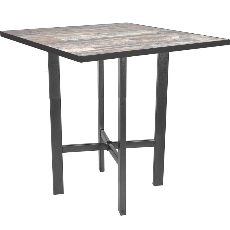 Outdoor Square Bar Table, Carbon Black, Summit Gray