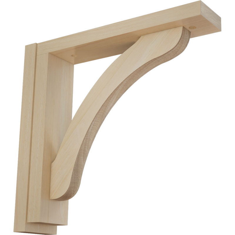 Support en bois pour tablette Reece, Hévéa, H 10,25 po x l 2,5 po x P 10,75 po