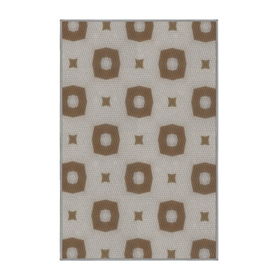 Tapis décoratif géométrique brun sanmiguel