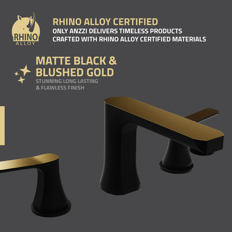 Matte Black and Brushed Gold 2-Handle Widespread Bathroom Faucet