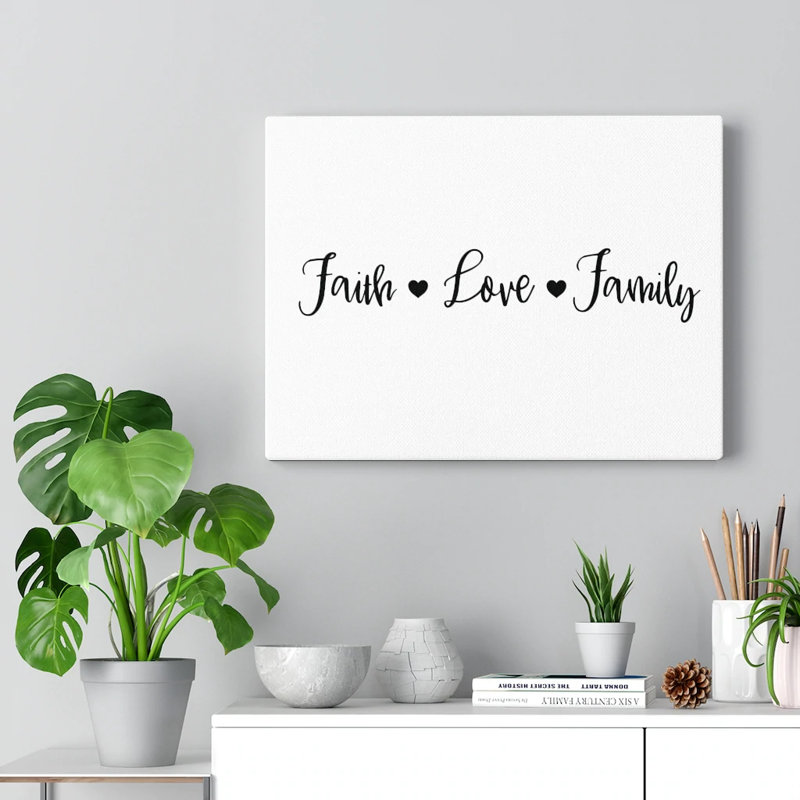 Faith Love Family - Wrapped Canvas Print, 30cm H x 41cm W