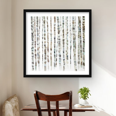 Watercolor Birch Tree Forest Framed Print | Bedroom Decor