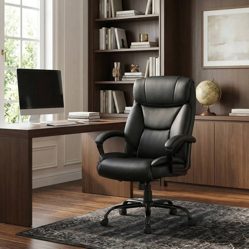 Fauteuil de bureau réglable à haut dossier avec massage et 6 points de vibration ciblés pour le bureau à domicile