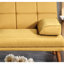 Tissu moutarde de couleur moutarde avec structure en bois massif et pieds de canapé extra rembourrés