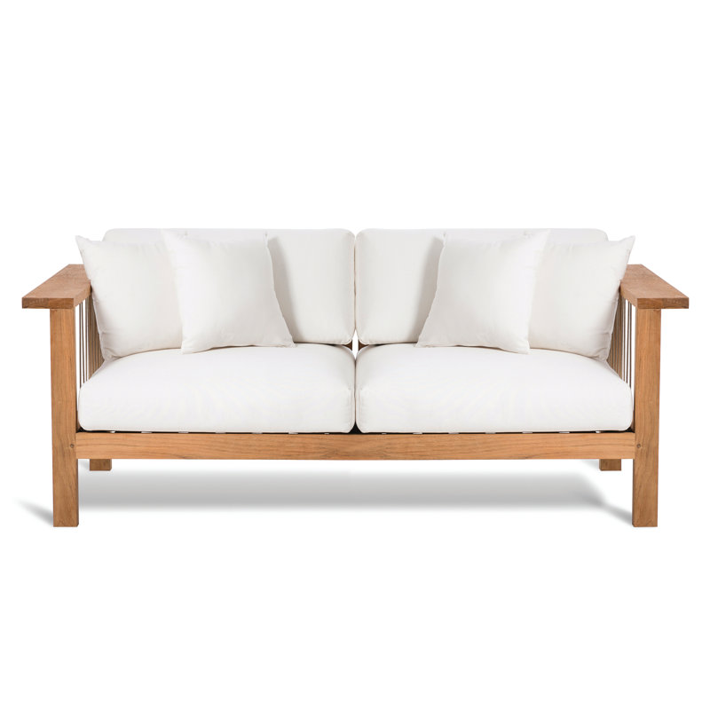 Maro Square Pillow Cover & Insert, Canvas Natural Sunbrella® Canvas