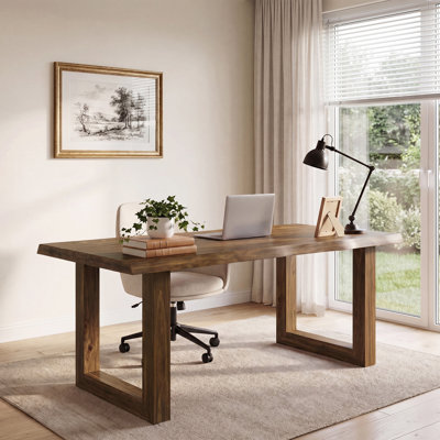 63" Solid Wood Home Office Desk