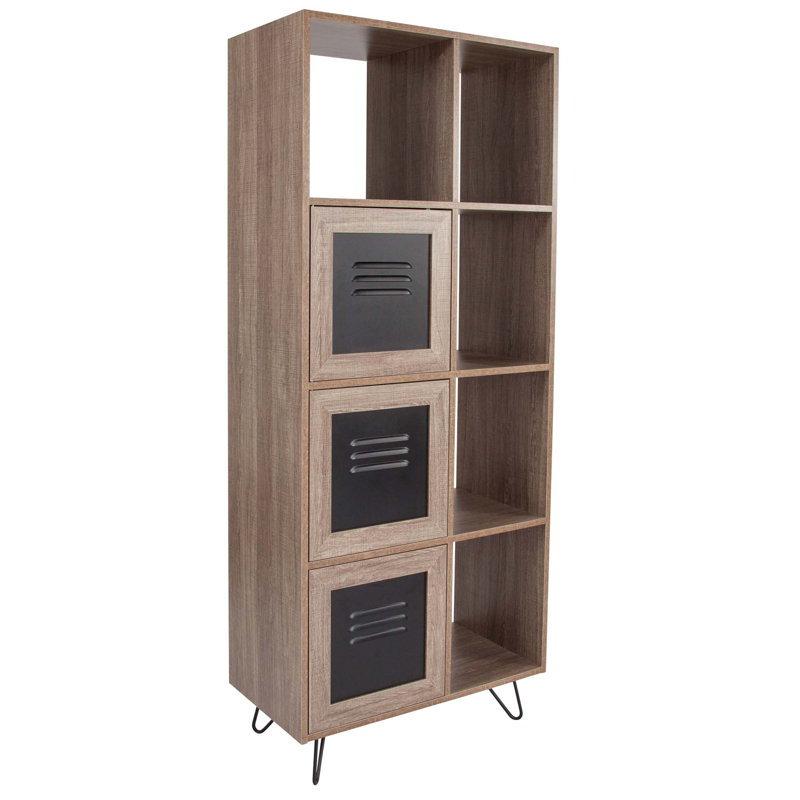 Bibliothèque de rangement rustique à 5 cubes Eloisa