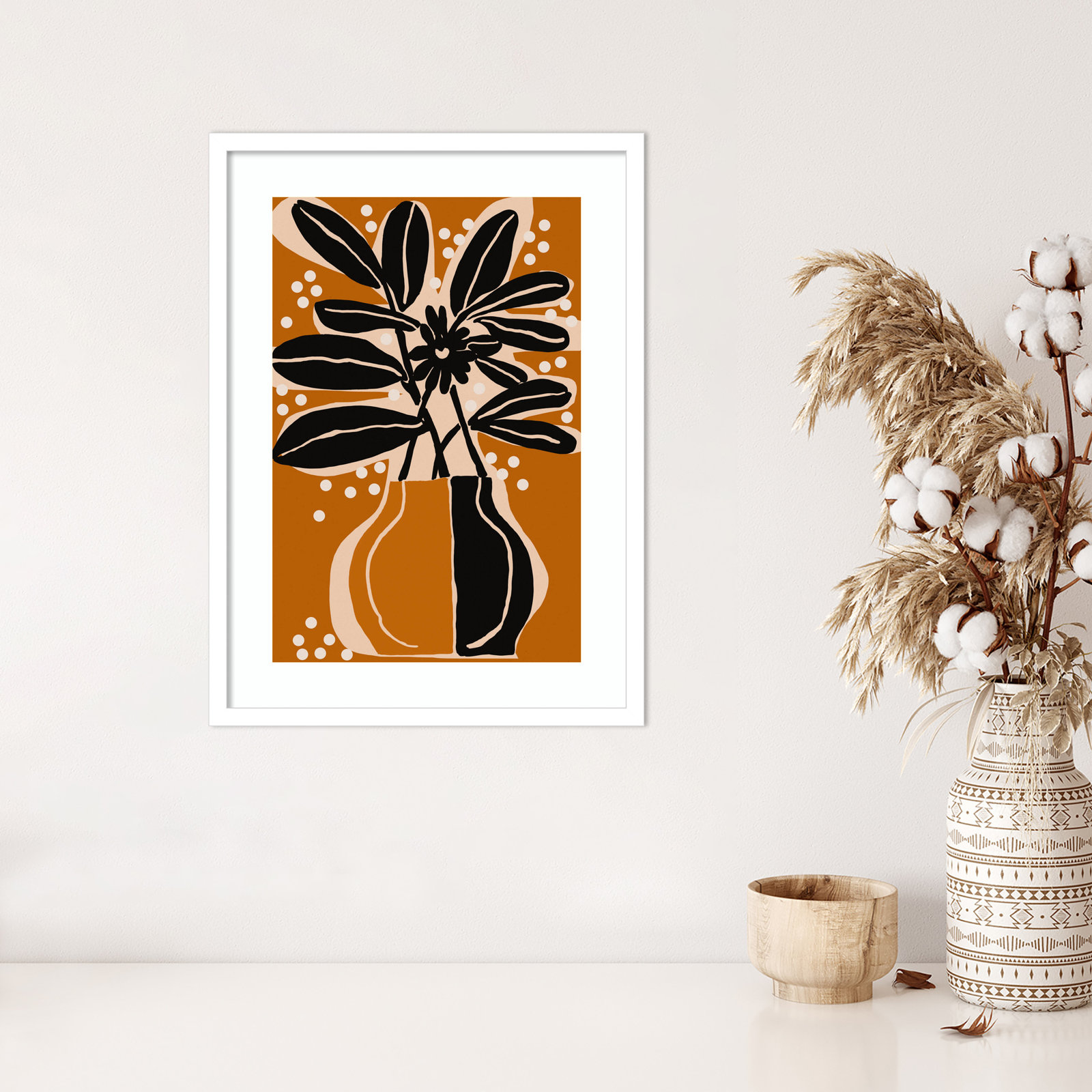 Galya "Ochre Still Life No. 6" Print, White, 25" H x 19" W