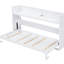 Lit simple TG avec bureau et DEL. Blanc. Fabriqué en bois massif pour un bureau blanc polyvalent ou une chambre d'amis, un bureau blanc et une station de recharge. Cadre moderne