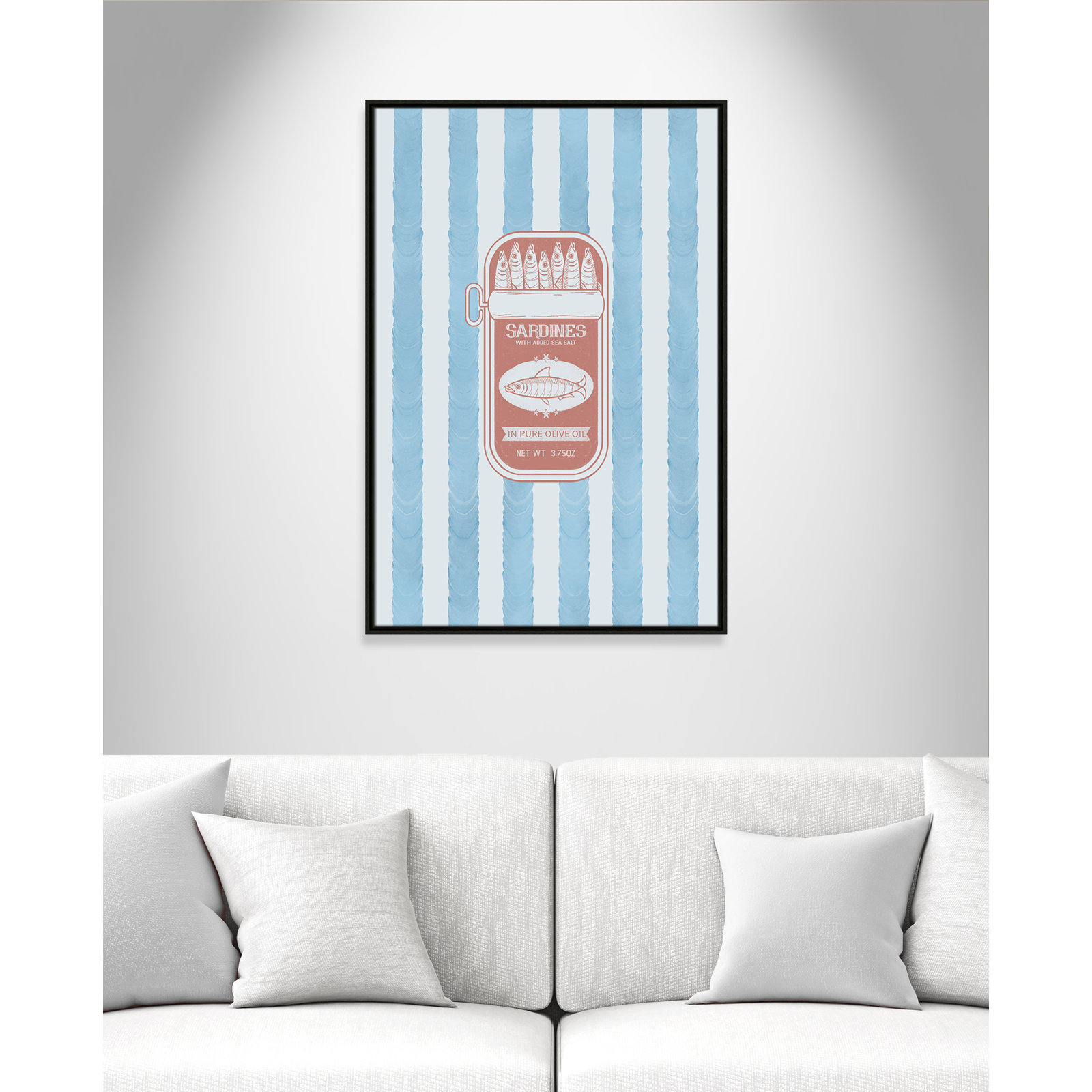 Salty Sardines Print by Marcus Prime, 25.5'' W x 37.5'' H, Espresso Floater