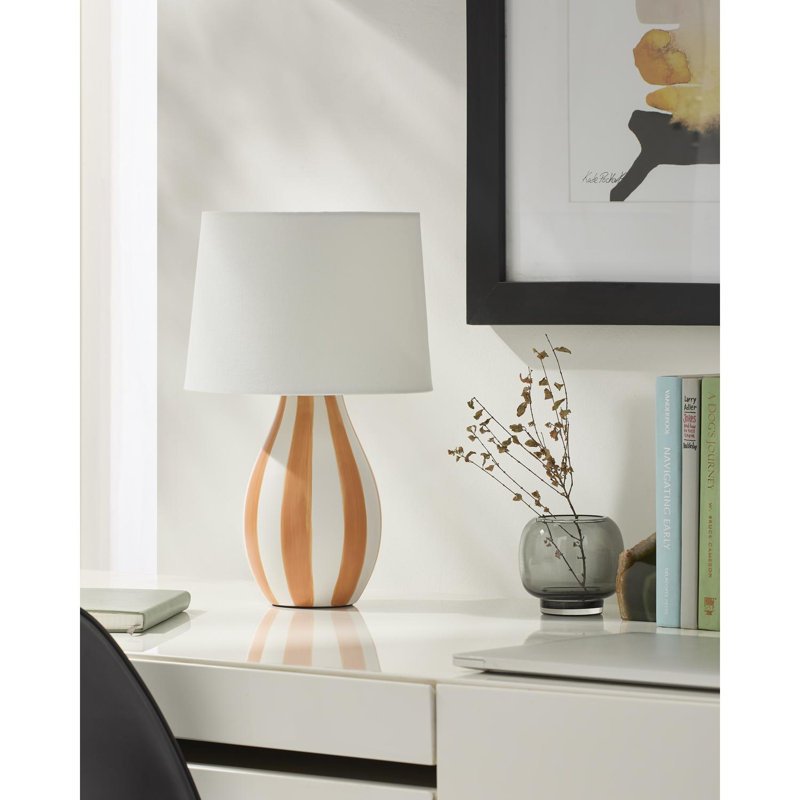 Owes Table Lamp, White/Orange