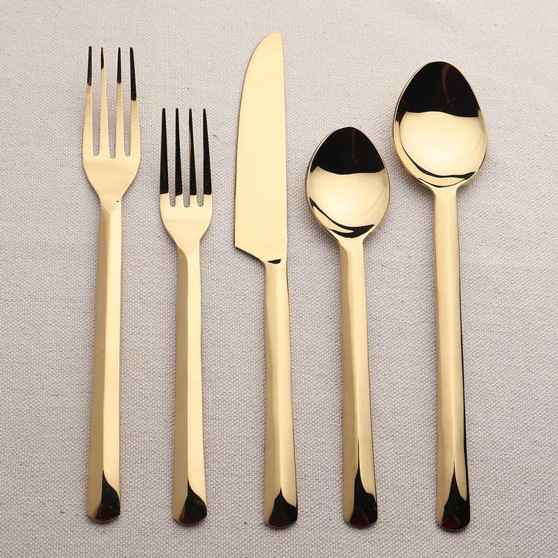 INOX Artisans Ariella Bronze Flatware Set, 20 Piece Place Setting (Service for 4), Copper
