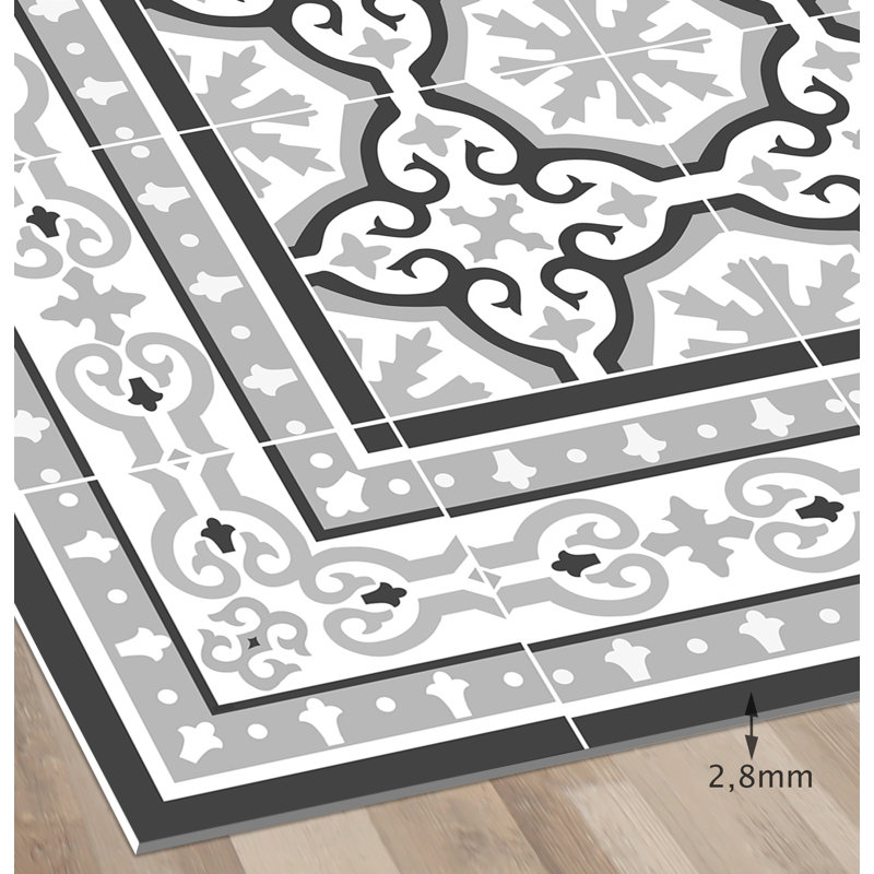 Elske Vinyl Machine Printed Area Rug, Rectangle 4'4.4" x 6'6.7"