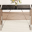 Table de salle à manger avec bureau noir, 55 po x 31,5 po x 30 po, pieds galvanisés, cuisine, terrasse, pièce, bureau, pour 4 à 6 personnes en noir, personnes, fonction d'affichage en métal-954019085-954019083