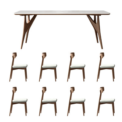 Elegant Ash Wood Dining Table and Chair Combo