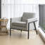 Chaise d'appoint moderne gris avec structure en bois massif et coussin amovible - largeur de 30 po