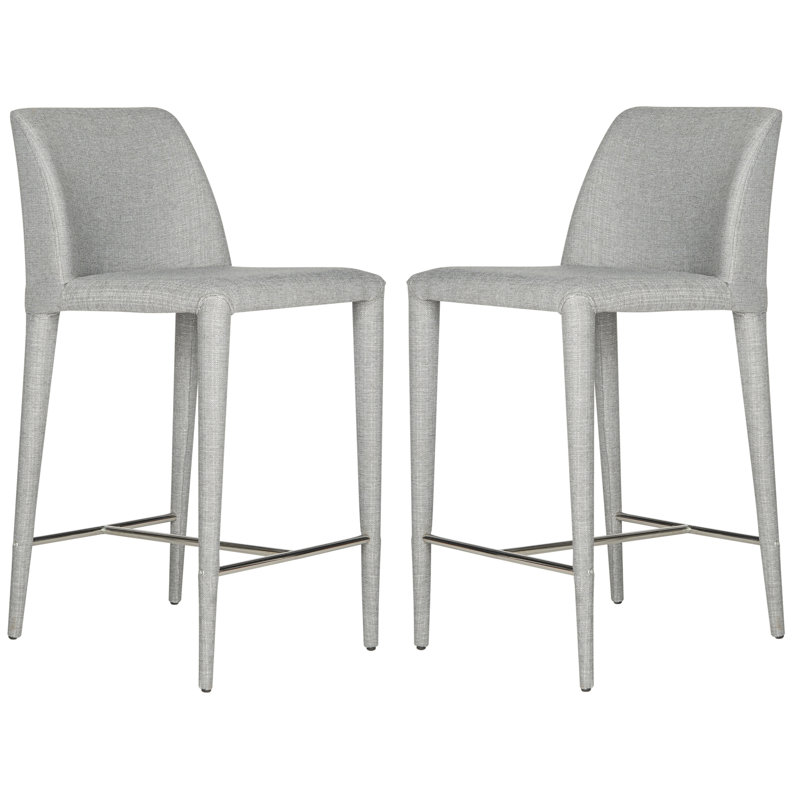 Tabouret de bar et de comptoir Boilleau, Gris, Tabouret de comptoir (siège d’une hauteur de 26