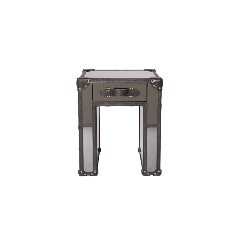 Nucia Sled End Table, Black STamara