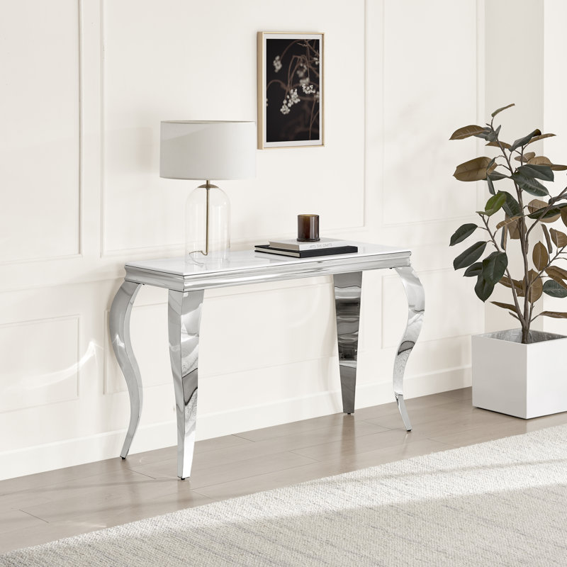 Weissport 120cm Glass Top Console Table