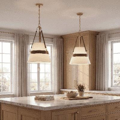 Corinth 3-Light Pendant in Warm Brass
