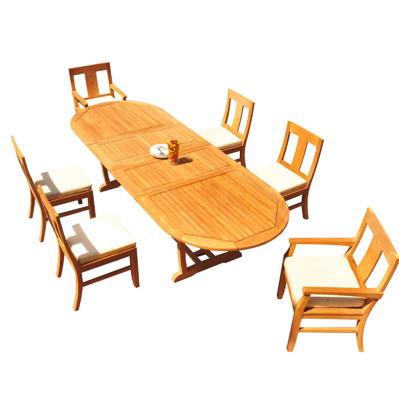 Osborne Outdoor 7 - Piece Teak Dining Set, 30.5" H x 82" L x 40" W