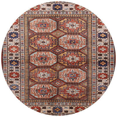 Tapis géométrique brun / beige / bleu