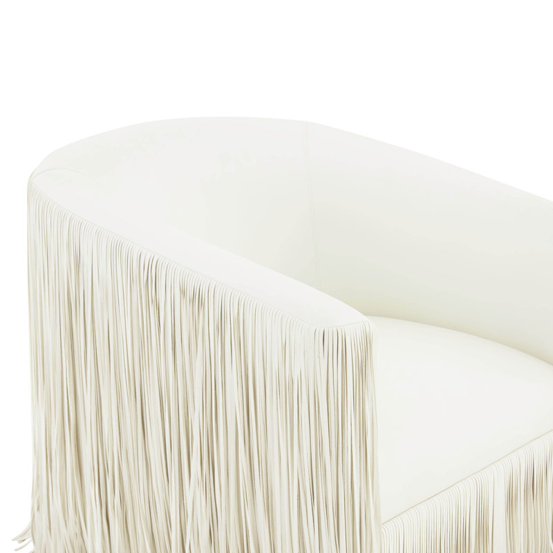 Faux Leather Armchair, Ivory