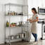 Étagère robuste à 4 fils réglables, support de rangement en métal rouille pour la salle de bain, la cuisine, le garde-manger et le garage, profondeur de 35,62 po, largeur de 17,34 po, hauteur de 63 po, structure 100% fer, support ultra-épais de 25 mm