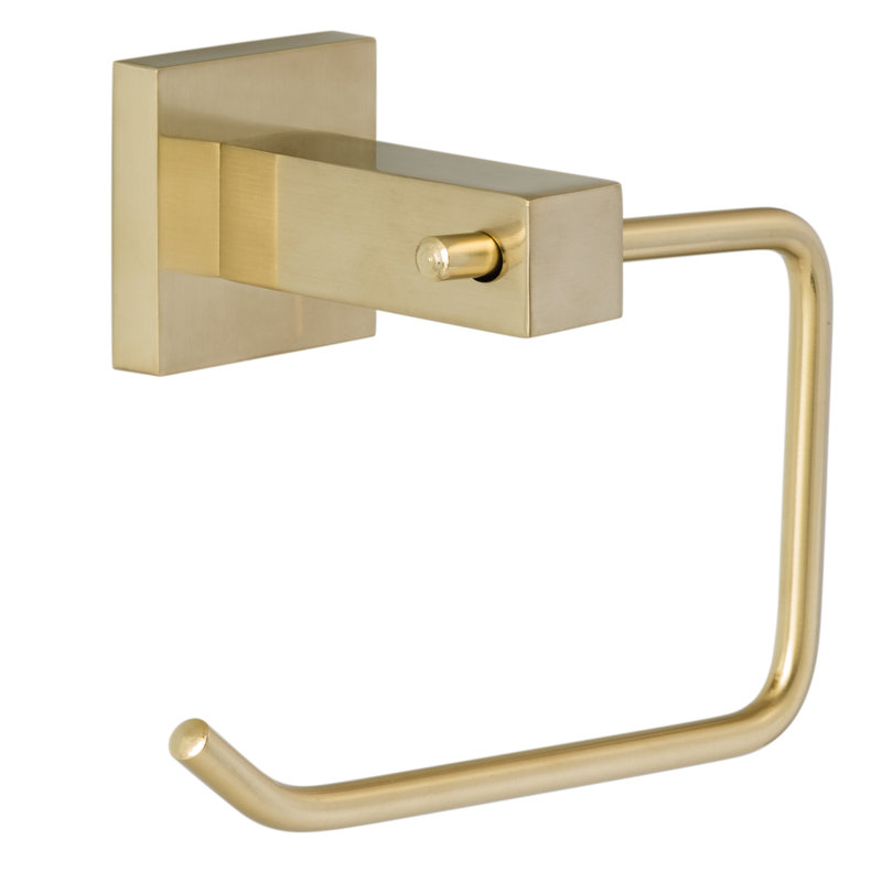 Baden Satin Brass Wall Mounted Toilet Paper Holder