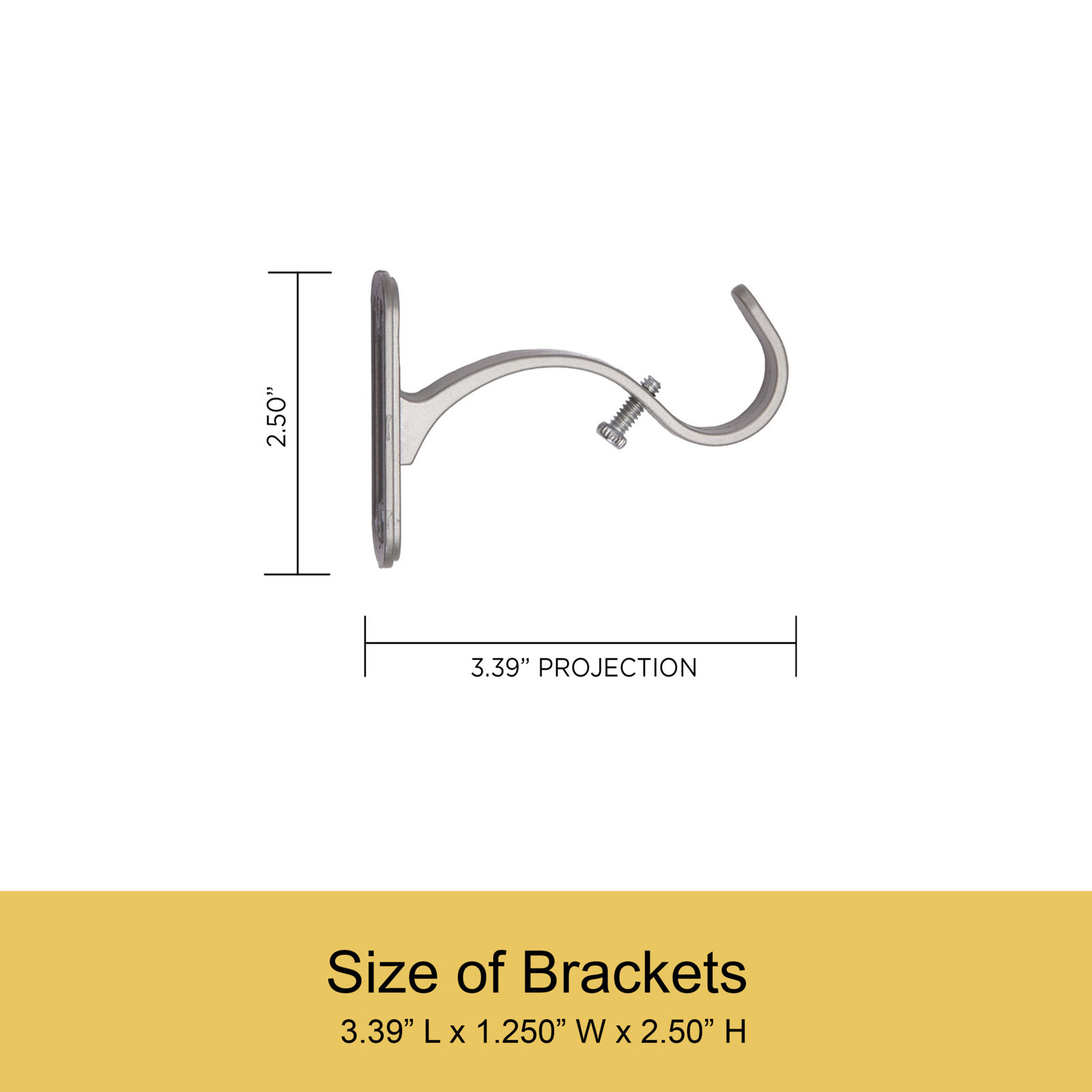 Kincaid 1" Single Curtain Rod, 72" - 144" , Brushed Nickel