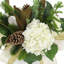 Holiday Arrangement with Hydrangeas, Pinecones and Bows-2107703561