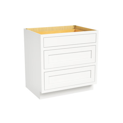 CASAINC Ready-to-Assemble W33"x H34.5"x D25" Kitchen 3 Drawer Base Cabinet