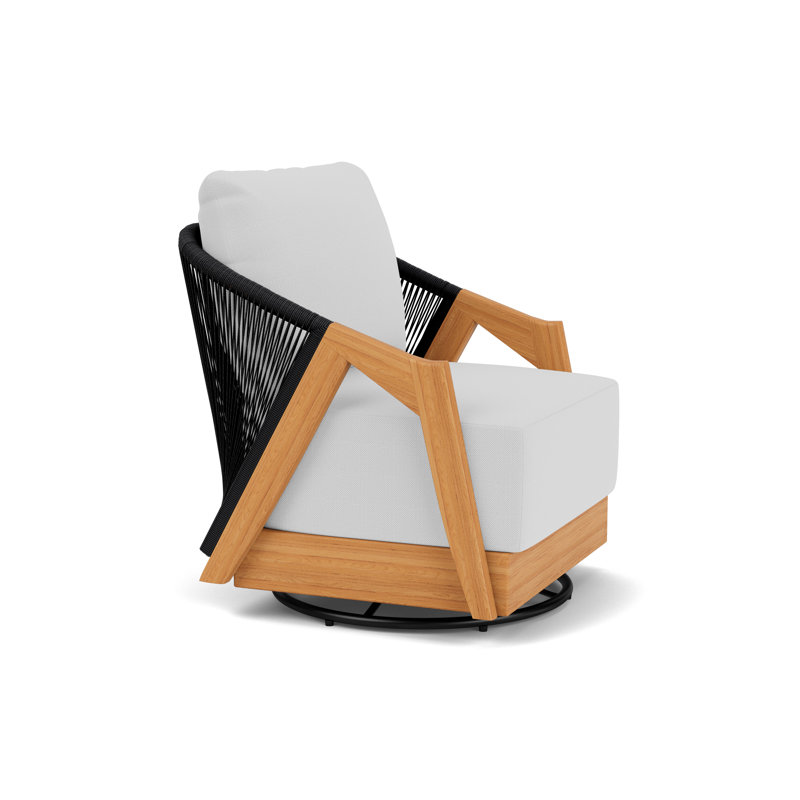 Alpine Outdoor Teak Swivel Armchair, Reflections Ice