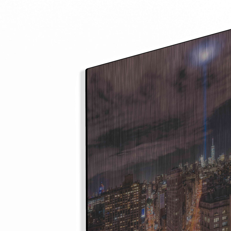 «Tribute Lights Flatiron District» par Bruce Getty, art mural en métal, H 24 po x l 16 po