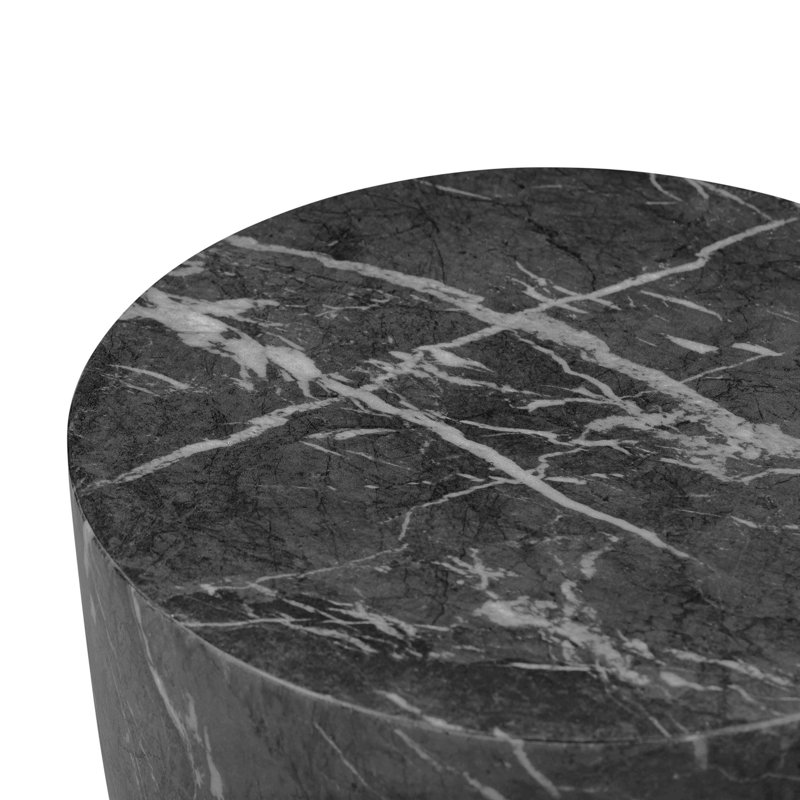 Chrisman Faux Marble Indoor/Outdoor Side Table, Black