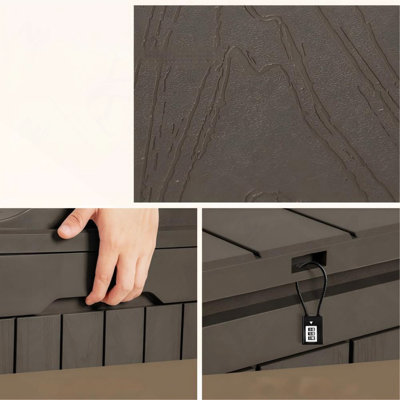 Boîte de rangement extérieure en résine imperméable 30 gallons toutes saisons