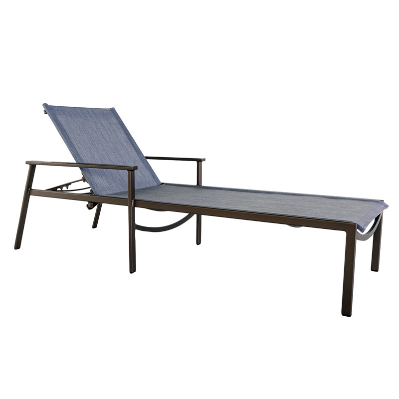 Marin Outdoor Chaise Lounge, Graphite, Augustine Gravel