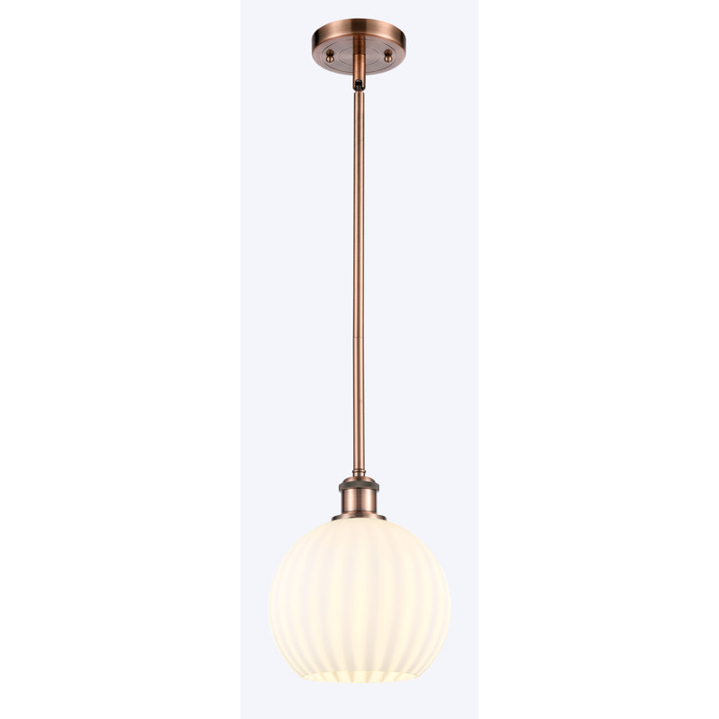 Luminaire suspendu 1 lumière Sabanc, Cuivre antique, H 10 po x l 8 po x P 8 po