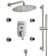 3-Function 12 Inch Temperature Digital Display Shower System With 2-Setting Slider Bar Handheld And 4Pcs Body Jets