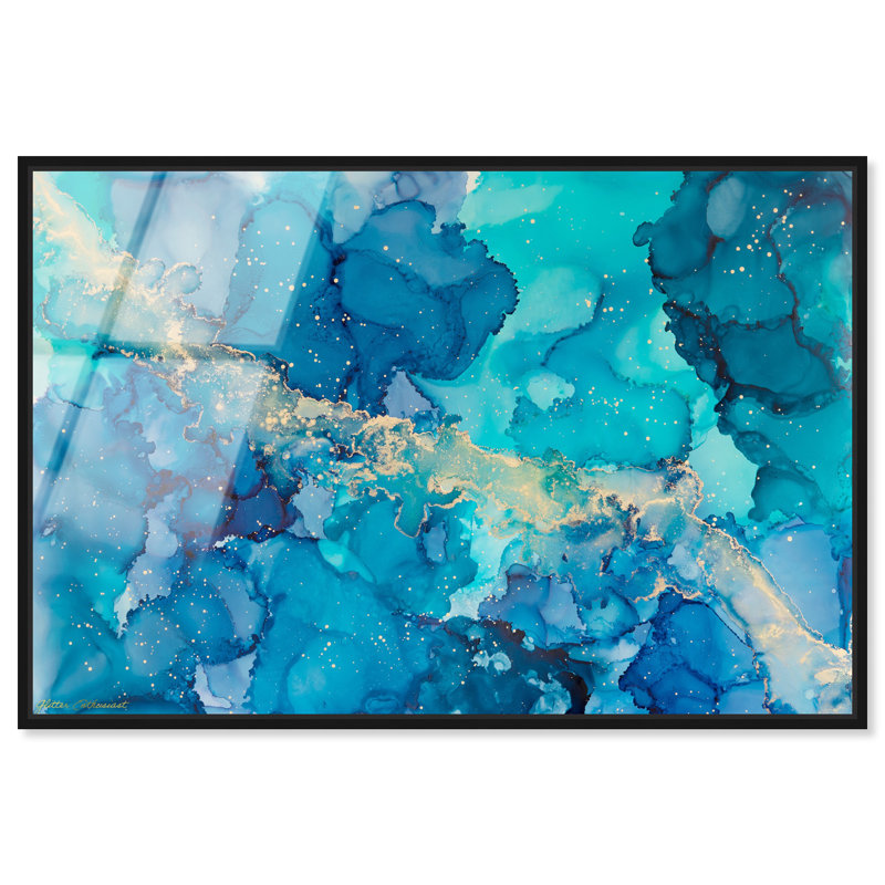 Glitter Enthusiast - Clara Framed Acrylic Art by Oliver Gal, 11" H x 16" W, Black