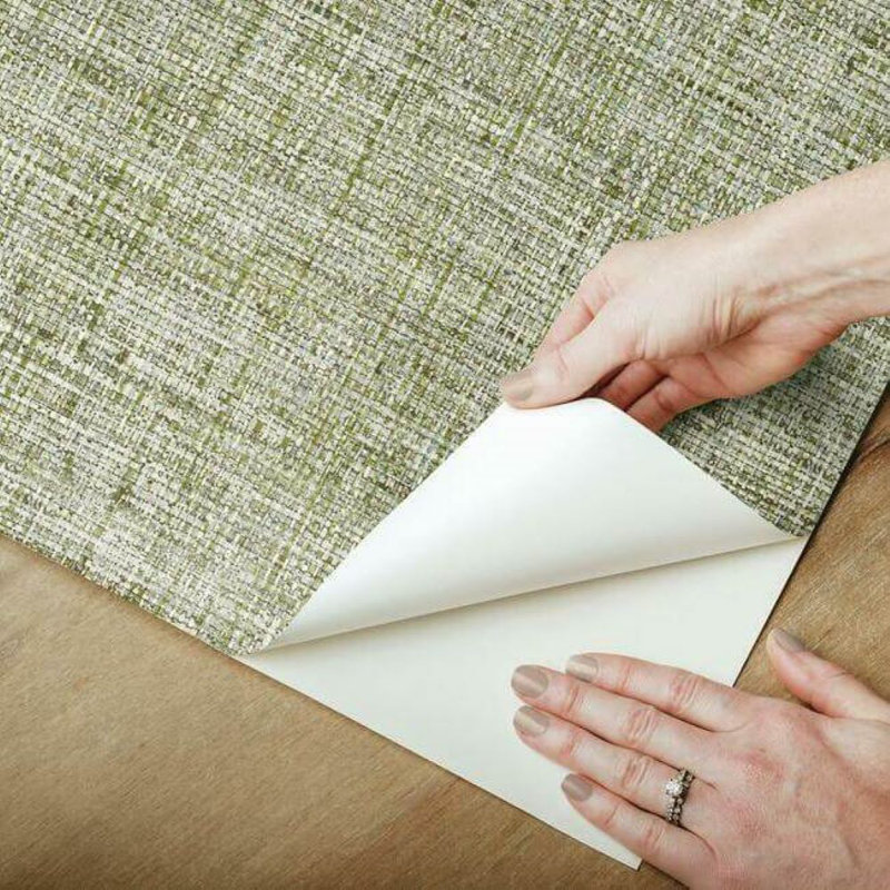 Emeline Peel & Stick Abstract Roll, Green, 240'' L x 27" W